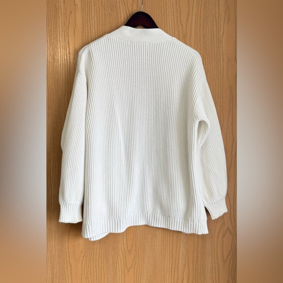 Quince | Women’s M | White Cardigan Sweater Ribbed Knit Open Front Cotton - Picture 2 of 8